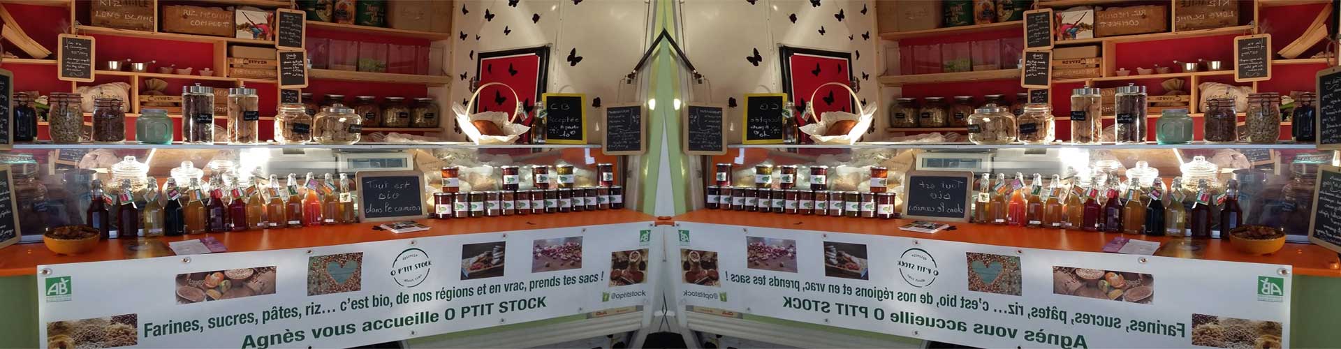 O P'tit Stock, épicerie nomade qui propose des produits bio en vrac en Coeur  d'Hérault